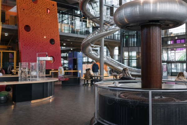 Children exploring a hands-on exhibit at the Experimentarium science center