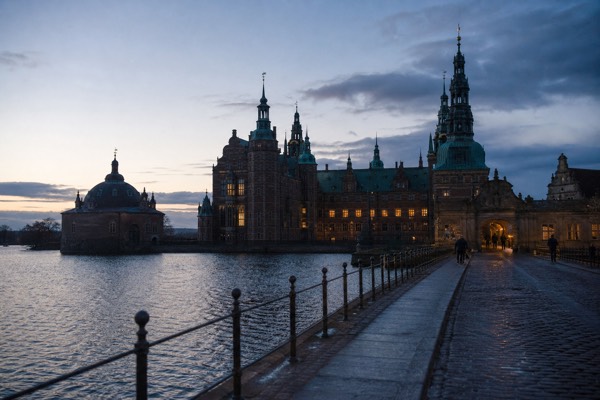 Frederiksborg Castle reflected in its lake at Hillerod north of Copenhagen